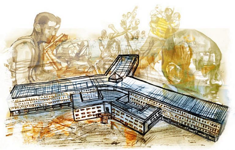 6-رسم-توضيحي-لسجن-صيدنايا-من-الخارج-600x383