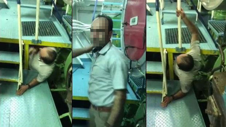 خفر السواحل التركية تضبط لاجئ سوري حاول السفر إلى ايطاليا على متن سفينة شحن (فيديو)