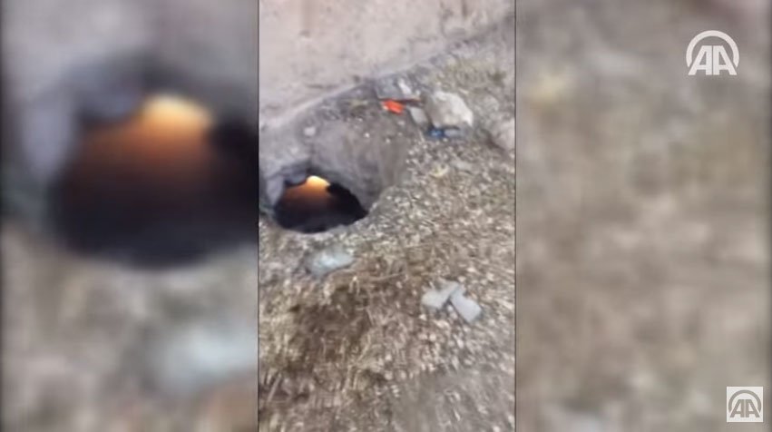 بالفيديو.. السلطات التركية تكشف نفقًا بين سوريا وتركيا