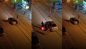 ضرب وركل داخل السيارة!.. نزاع مروري يتحول إلى شجار عنيف في بورصة (فيديو)