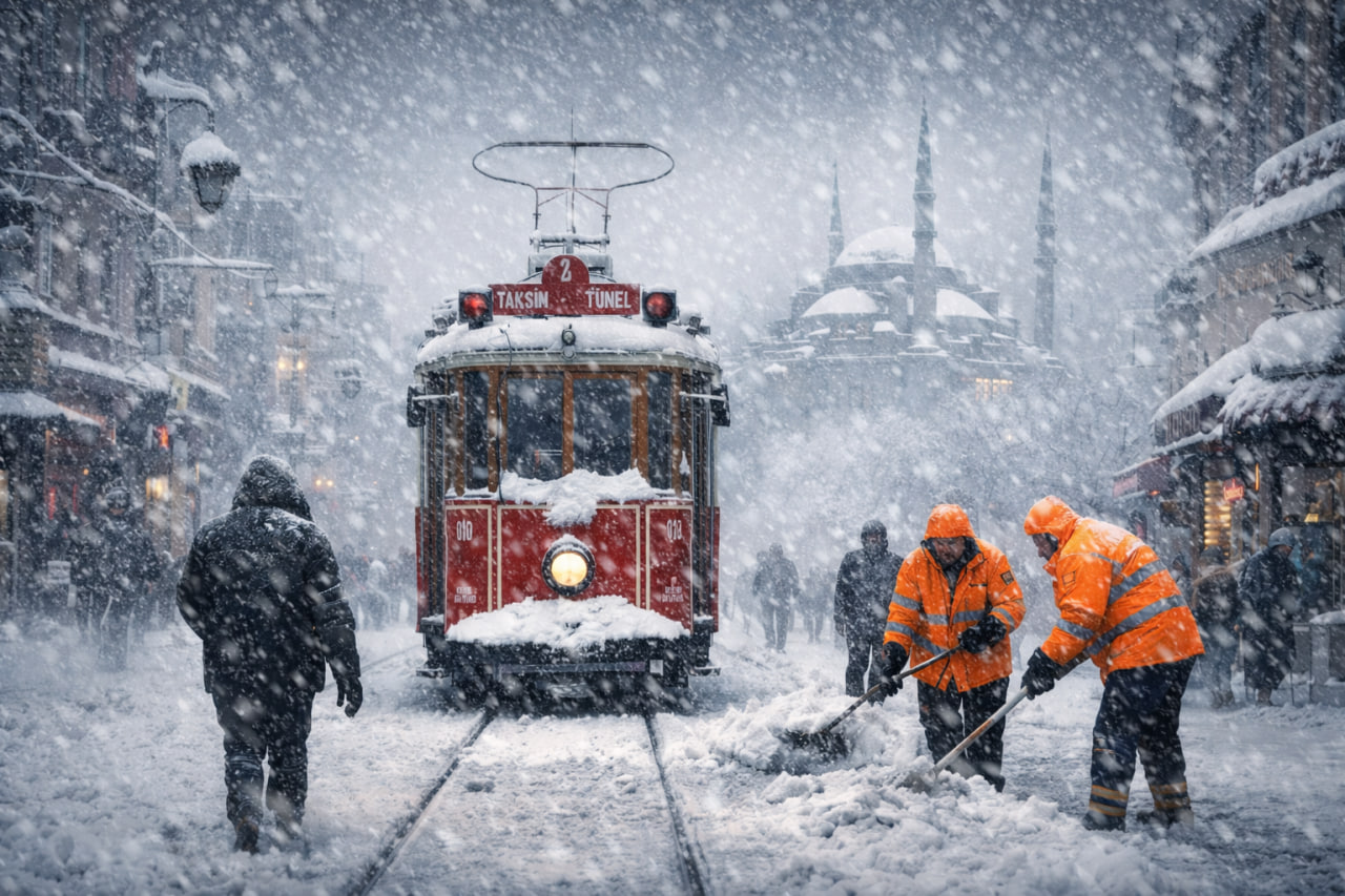 عاصفة ثلجية تضرب إسطنبول وأنقرة