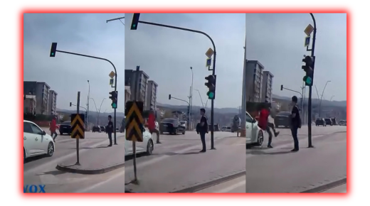 نجاة شاب تركي من الموت بأعجوبة عند الإشارة الحمراء في بورصة (فيديو)