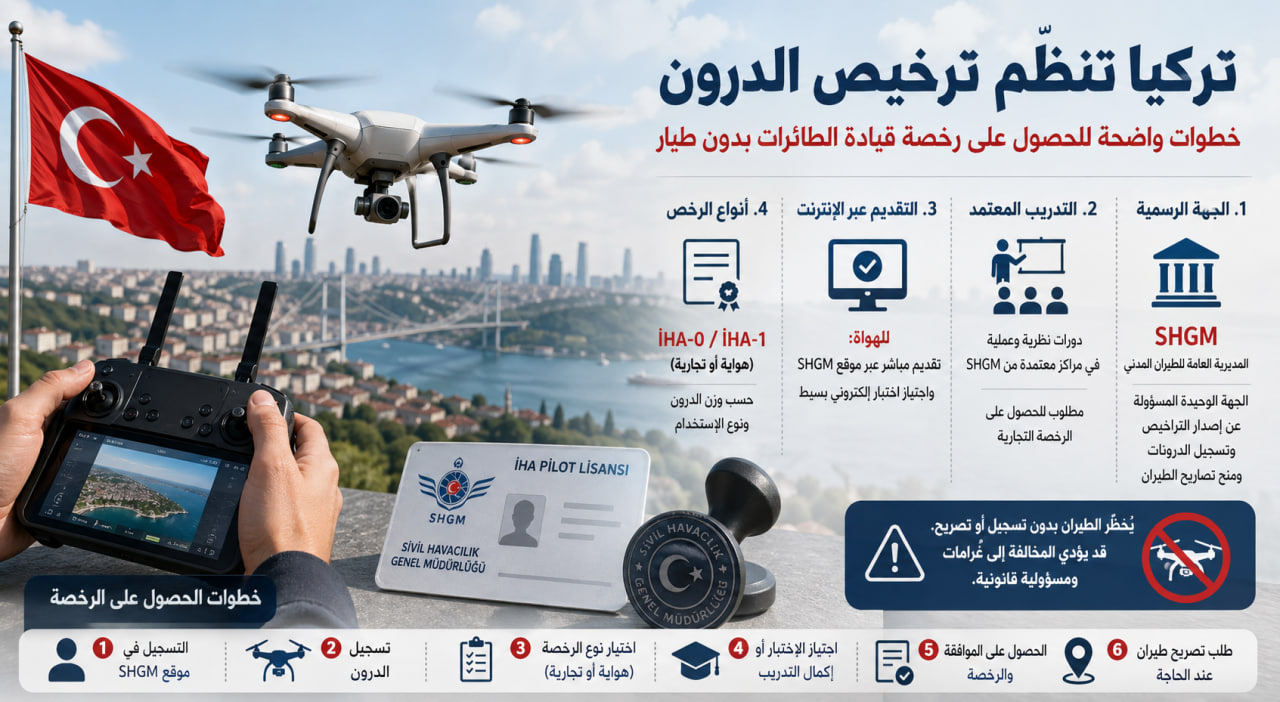 هل تنوي شراء درون في تركيا؟ إليكم طريقة استخراج رخصة وتصريح الدرون