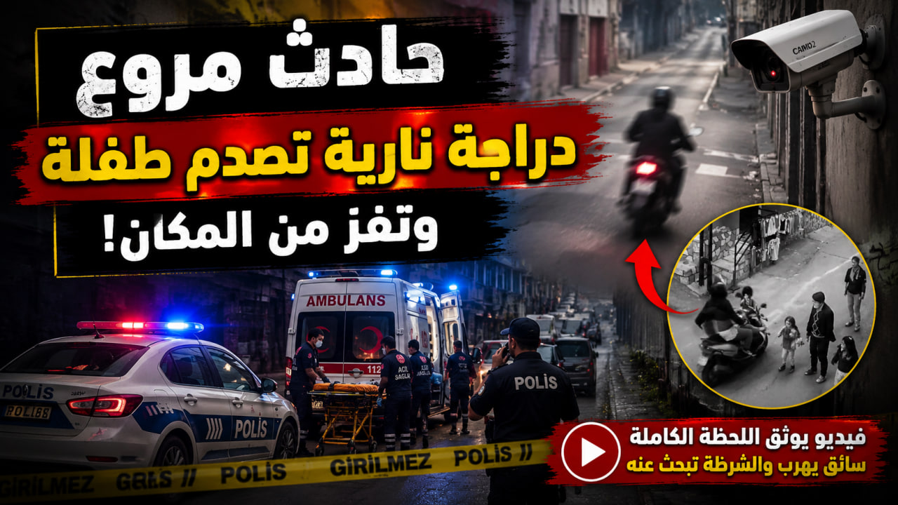 حادث مروّع في تركيا.. دراجة نارية تصدم طفلة وتهرب من المكان (فيديو)