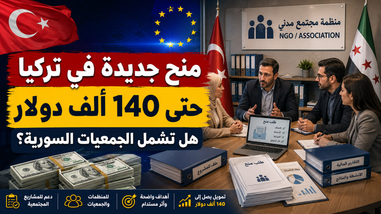 منح تصل إلى 140 ألف دولار لمنظمات المجتمع المدني في تركيا.. هل يستفيد منها السوريون؟