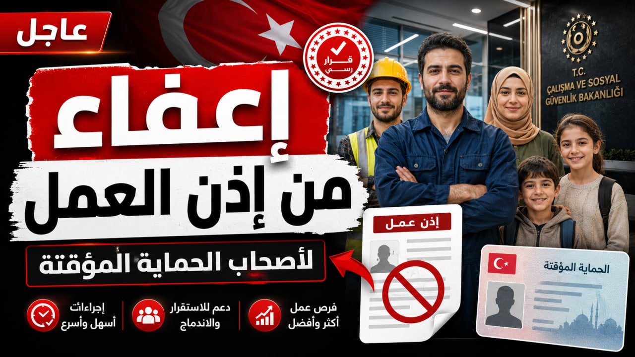 تركيا تعفي الأجانب الخاضعين للحماية المؤقتة من إذن العمل.. وإليكم طريقة استخراجه