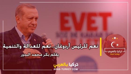 نعم للرئيس أردوغان نعم للعدالة والتنمية