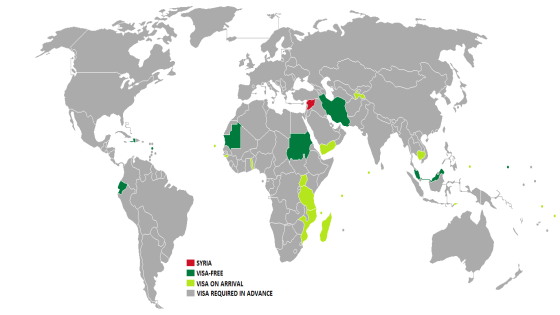 التحديث الاخير لدول التي تسمح بدخول السوريين دون فيزا لعام 2017 