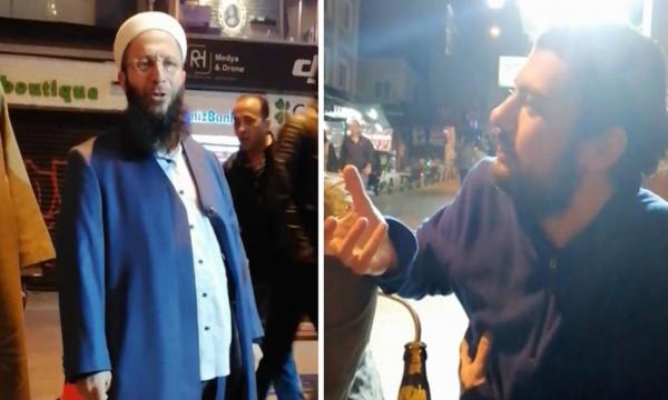 بالفيديو.. جـ.ـ دال حـ.ـ اد بين دعاة الإسلام وبين المواطنين الذين يشربون الكحـ.ـ ول في شوارع اسطنبول