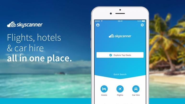 تطبيق سكاي سكانر Skyscanner لحجز تذاكر الطيران والفنادق واستئجار السيارات