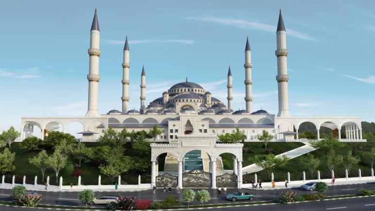 أردوغان يجري زيارة تفقدية لمتابعة سير أعمال بناء مسجد تشامليجا