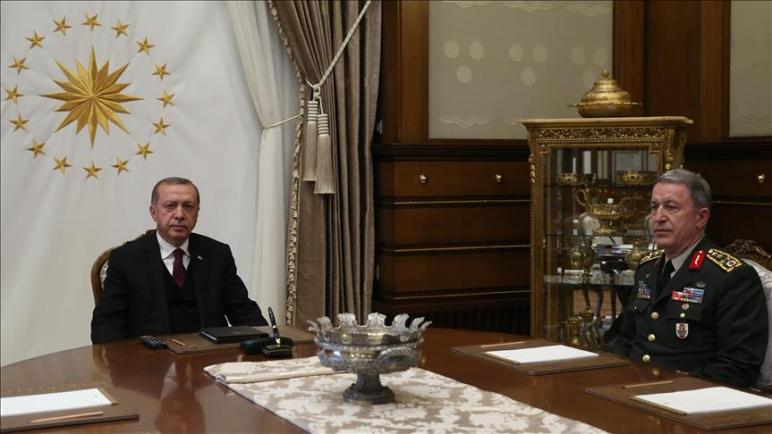 الرئيس أردوغان يستقبل رئيس الأركان التركي في أنقرة
