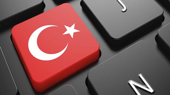 Turkey - Flag on Button of Black Keyboard.